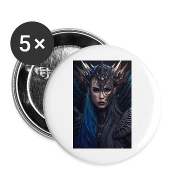 tribal darkfantasy - Buttons groß 56 mm (5er Pack) - Weiß - Vorne