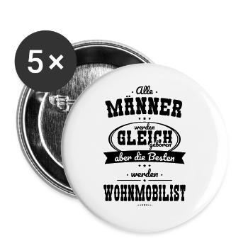 Allen Männer gleich Besten werden Wohnmobilist - Buttons groß 56 mm (5er Pack) - Weiß - Vorne