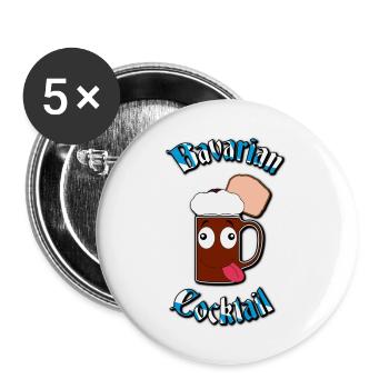 Bavarian Cocktail / Goaßmaß V2 - Buttons groß 56 mm (5er Pack) - Weiß - Vorne