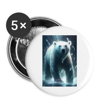 Polar bear - Buttons large 2.2''/56 mm (5-pack) - white - Front