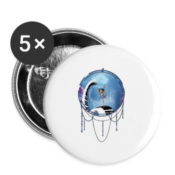 Danser au clair de lune au piano - Lot de 5 grands badges (56 mm) - blanc - Devant