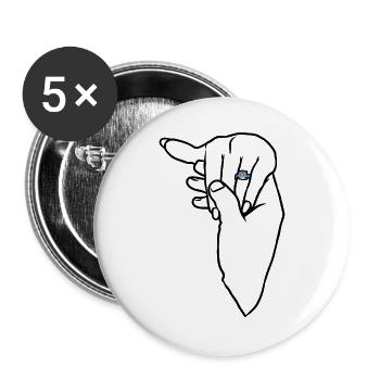 Engagement Wedding Ring Hand - Buttons large 2.2''/56 mm (5-pack) - white - Front