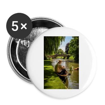 Cadeau de style Martin Bond - Lot de 5 grands badges (56 mm) - blanc - Devant