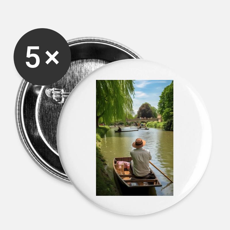 Martin Bond Style 3 Geschenk - Buttons groß 56 mm (5er Pack) - Weiß