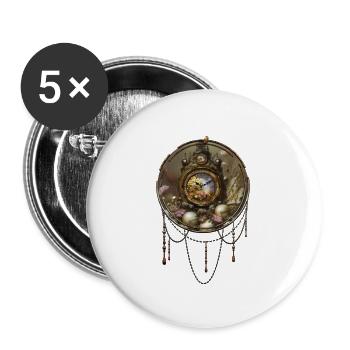 The Steampunk aesthetic - Buttons large 2.2''/56 mm (5-pack) - white - Front
