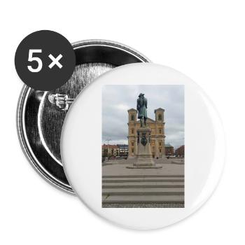 Der König vor der Friedrichskirche - Buttons groß 56 mm (5er Pack) - Weiß - Vorne