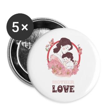 Mother love - Buttons large 2.2''/56 mm (5-pack) - white - Front