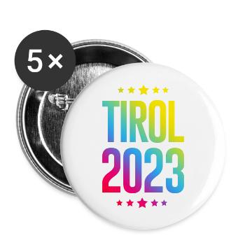 Tyrol 2023 - Lot de 5 grands badges (56 mm) - blanc - Devant