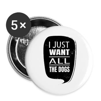 beagle daddy owner birthday present birthday - Buttons large 2.2''/56 mm (5-pack) - white - Front