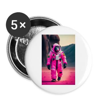 Un chimpanzé dans l’espace - Lot de 5 grands badges (56 mm) - blanc - Devant