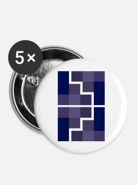 Geometrie - Buttons groß 56 mm (5er Pack) - Weiß