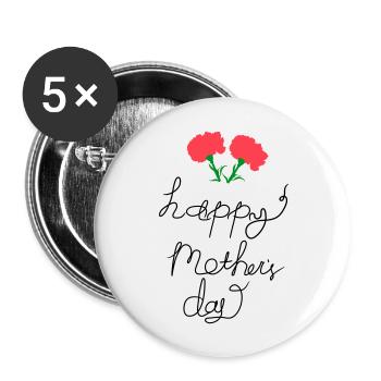 Happy mother's day handwritten lettering - Buttons large 2.2''/56 mm (5-pack) - white - Front