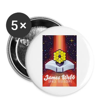 James Webb Space Telescope - Buttons large 2.2''/56 mm (5-pack) - white - Front