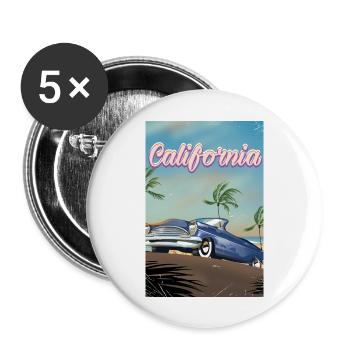 California vintage car travel poster - Buttons large 2.2''/56 mm (5-pack) - white - Front