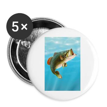 Carpe Koï - Lot de 5 grands badges (56 mm) - blanc - Devant