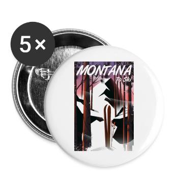 Montana Zum Skifahren - Buttons groß 56 mm (5er Pack) - Weiß - Vorne