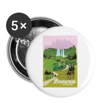 Braveria Germany travel poster - Buttons large 2.2''/56 mm (5-pack) - white - Front