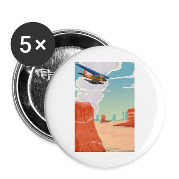 Dessin animé Grand Canyon - Lot de 5 grands badges (56 mm) - blanc - Devant