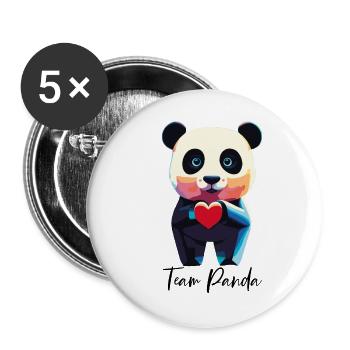 PANDA - Buttons groß 56 mm (5er Pack) - Weiß - Vorne