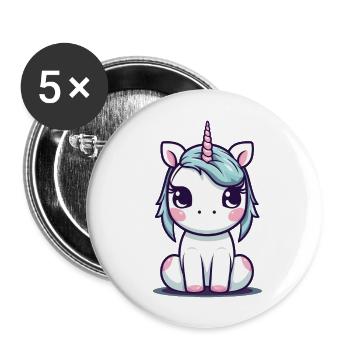A unicorn - Buttons large 2.2''/56 mm (5-pack) - white - Front