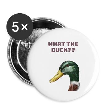 What the duck? - Buttons groß 56 mm (5er Pack) - Weiß - Vorne