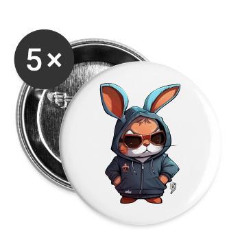 Rabbit 4 - Buttons large 2.2''/56 mm (5-pack) - white - Front