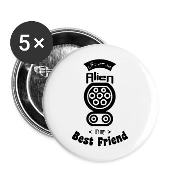 It is not an alien - Buttons groß 56 mm (5er Pack) - Weiß - Vorne