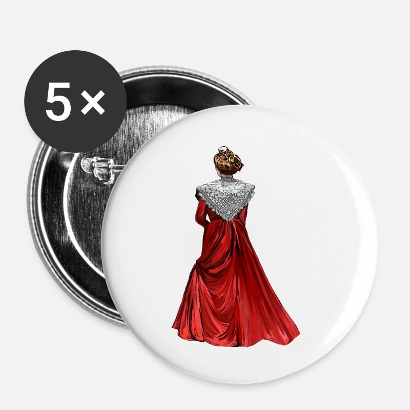 Arlesienne red suit - Buttons large 2.2''/56 mm (5-pack) - white