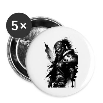 Wikinger - Buttons groß 56 mm (5er Pack) - Weiß - Vorne