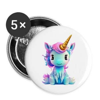 Unicorn Girl Unicorn Mythical Animal Unicorns - Buttons large 2.2''/56 mm (5-pack) - white - Front