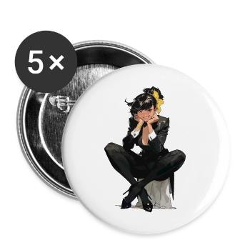 Wanna see a magic trick? - Buttons groß 56 mm (5er Pack) - Weiß - Vorne