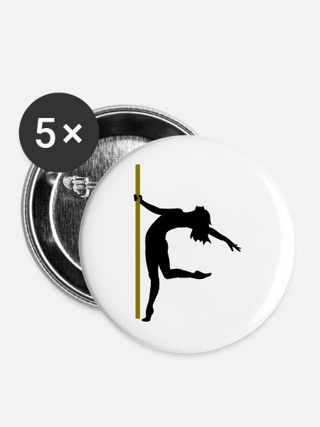 Die Silhouette einer Poledancerin - Buttons groß 56 mm (5er Pack) - Weiß
