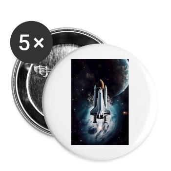 Kosmische Odyssee: Erforschung der Tiefen des Welt - Buttons groß 56 mm (5er Pack) - Weiß - Vorne