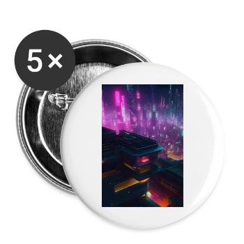 Paysage urbain 2.0 : L’avenir du monde urbain. - Lot de 5 grands badges (56 mm) - blanc - Devant