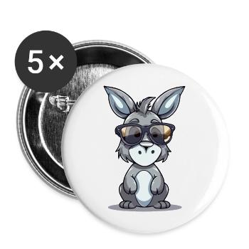 Tom l'âne - Lot de 5 grands badges (56 mm) - blanc - Devant
