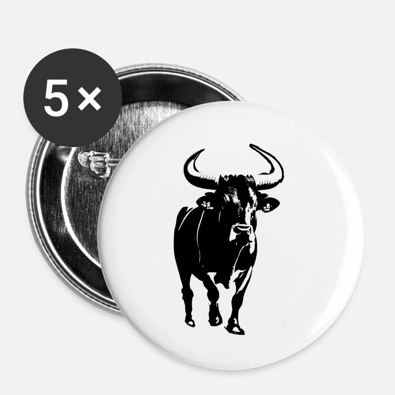 STIER - Buttons groß 56 mm (5er Pack) - Weiß