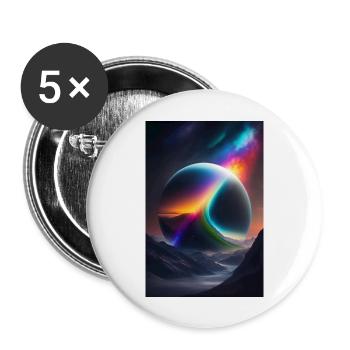 univers 3 - Lot de 5 grands badges (56 mm) - blanc - Devant