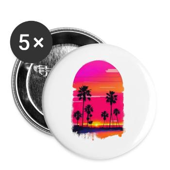 Coucher de soleil avec Plamen - Lot de 5 grands badges (56 mm) - blanc - Devant