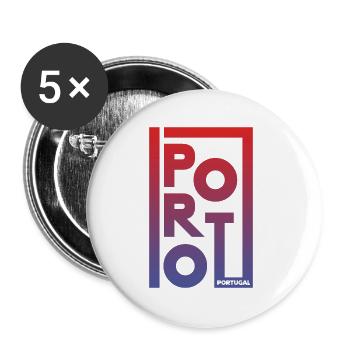 Porto Portugal – Urban Gradient Design - Buttons groß 56 mm (5er Pack) - Weiß - Vorne