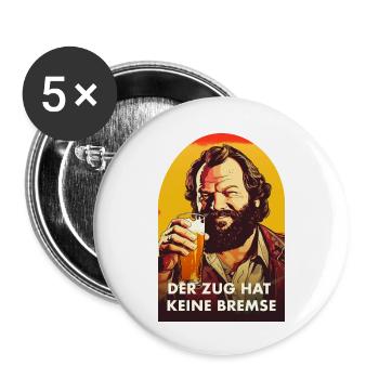 Der Zug hat keine Bremse - Pop Art Style - Buttons groß 56 mm (5er Pack) - Weiß - Vorne