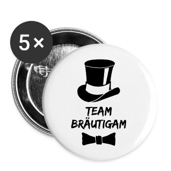 team bräutigam 01 - Buttons groß 56 mm (5er Pack) - Weiß - Vorne