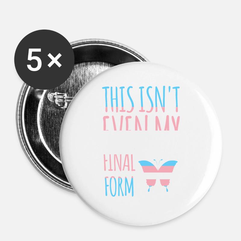 LGBT Pride Month - Transgender - Buttons large 2.2''/56 mm (5-pack) - white