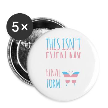 Mois de la fierté LGBT - Transgenre - Lot de 5 grands badges (56 mm) - blanc - Devant