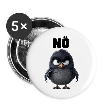 Rabe "NÖ" Design - Buttons groß 56 mm (5er Pack) - Weiß - Vorne