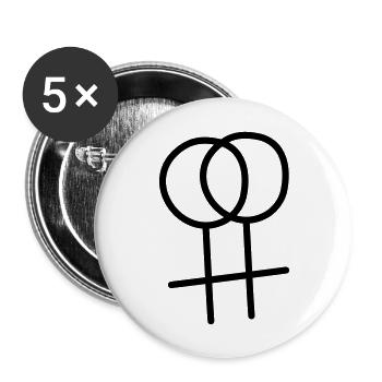 Lesbienne 1 - Lot de 5 grands badges (56 mm) - blanc - Devant