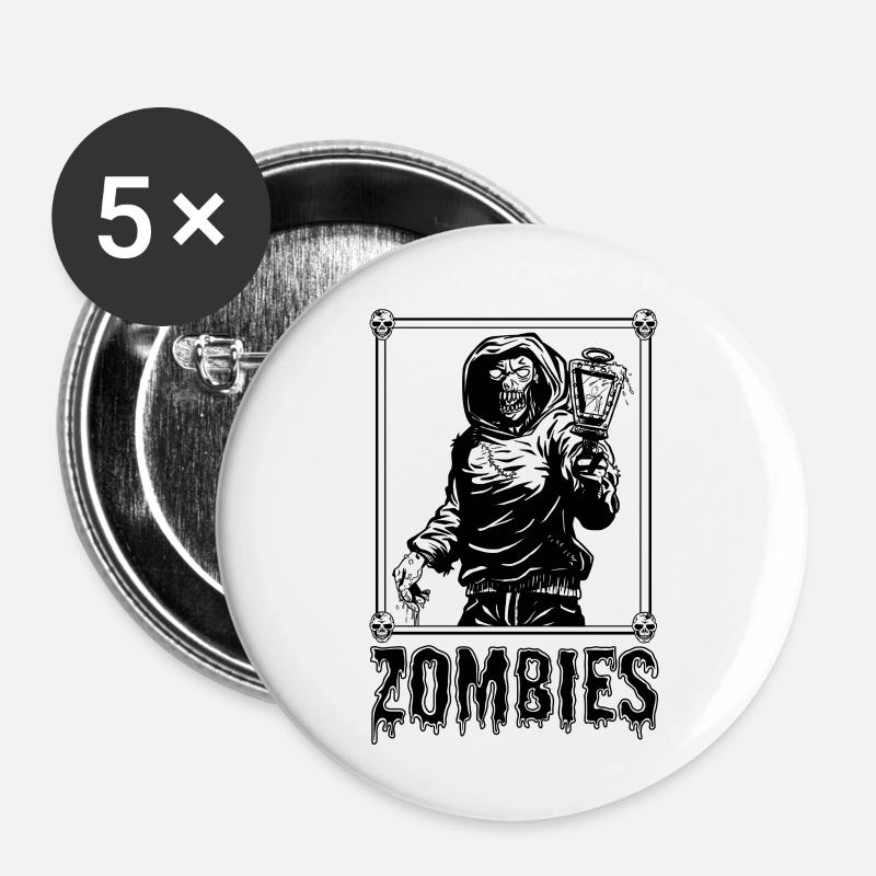 Zombies! - Buttons large 2.2''/56 mm (5-pack) - white