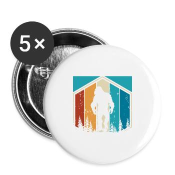 Just a Boy who loves Bigfoot - Buttons groß 56 mm (5er Pack) - Weiß - Vorne