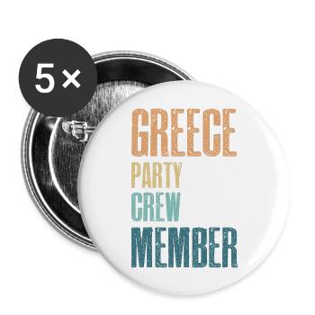 Greece Party Crew - Buttons large 2.2''/56 mm (5-pack) - white - Front