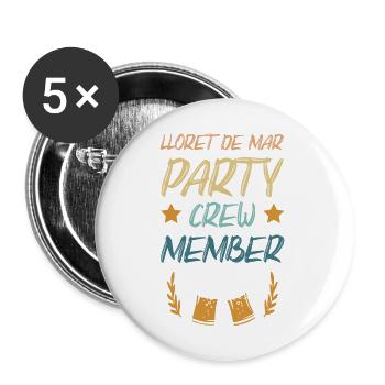 Lloret De Mar Party Crew - Buttons large 2.2''/56 mm (5-pack) - white - Front