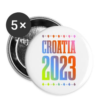 Croatia 2023 - Buttons large 2.2''/56 mm (5-pack) - white - Front